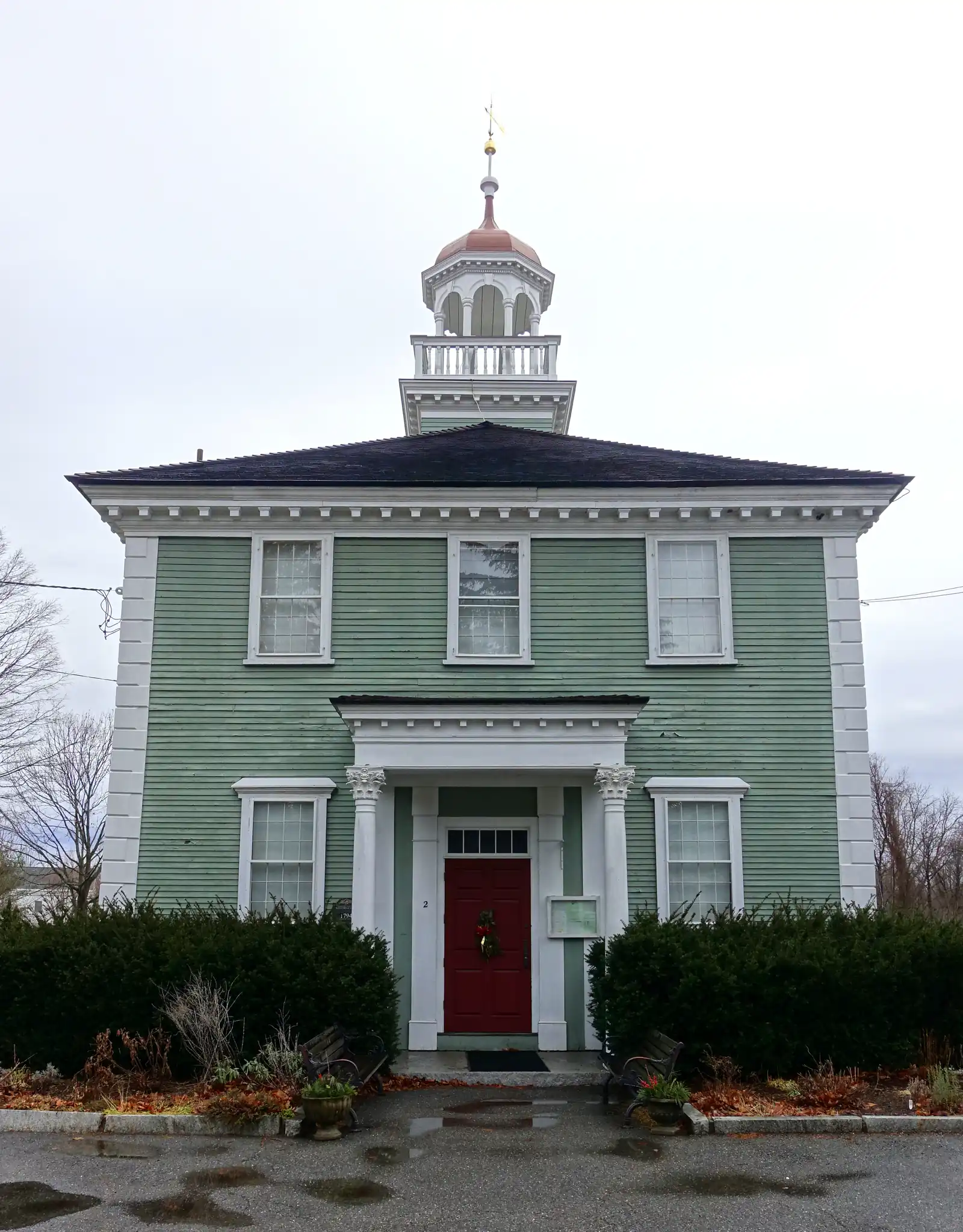 The Old Westford Academy building with its cupola, now the Westford Museum, in Westford, Massachusetts